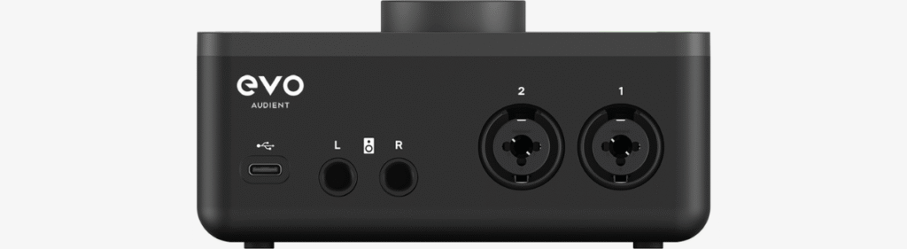 Audient Evo 4 rear | the best audio interfaces under $200 (2025)| the audiophile academy