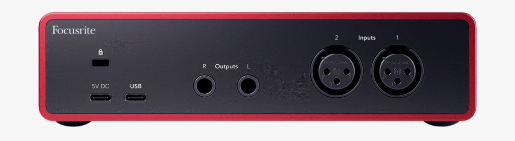 focusrite scarlett 2i2 rear | the best audio interfaces under $200 (2025)| the audiophile academy