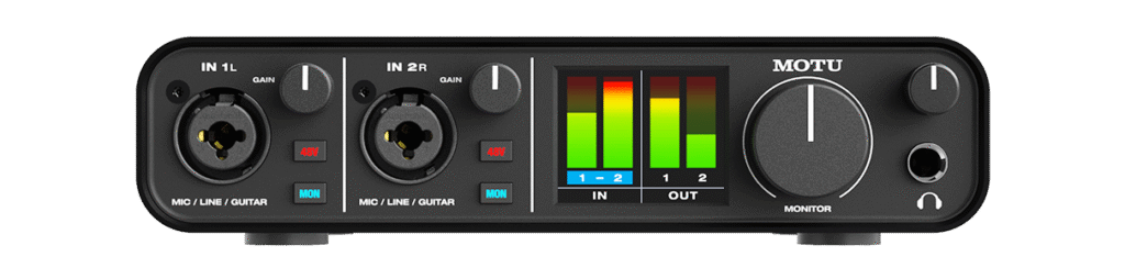 motu m2 front | the best audio interfaces under $200 (2025)| the audiophile academy